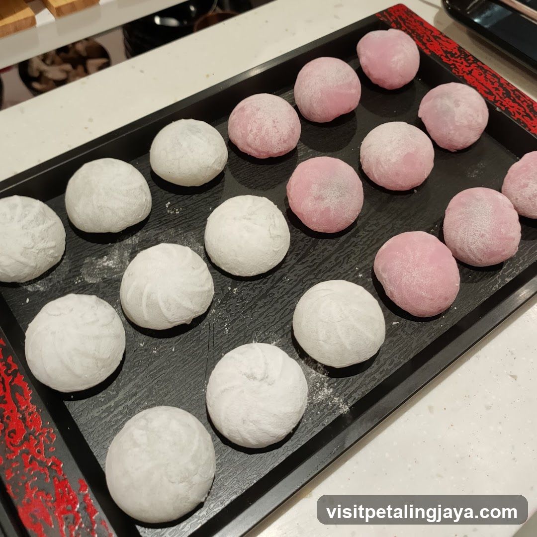 Mochi on a tray