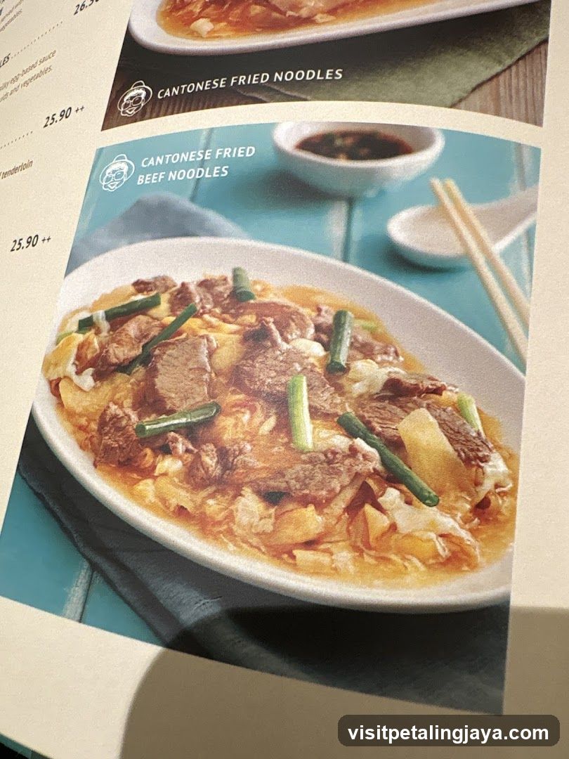 Cantonese Fried Beef Noodles Menu Page