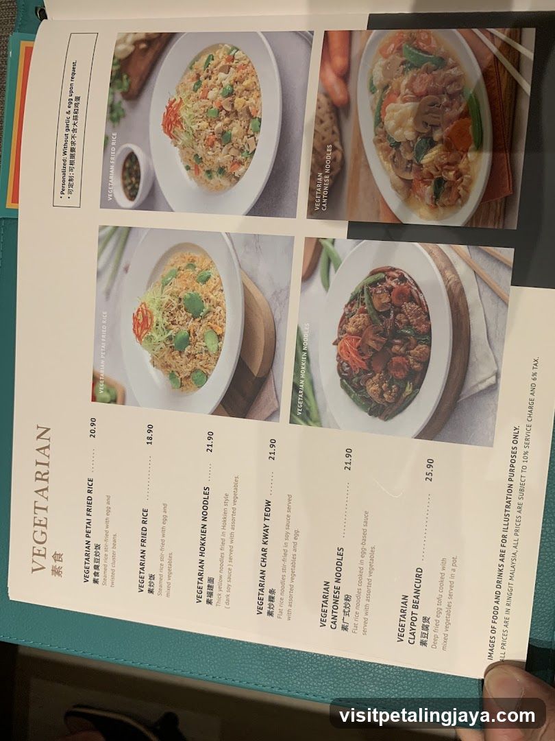 Vegetarian Menu Page