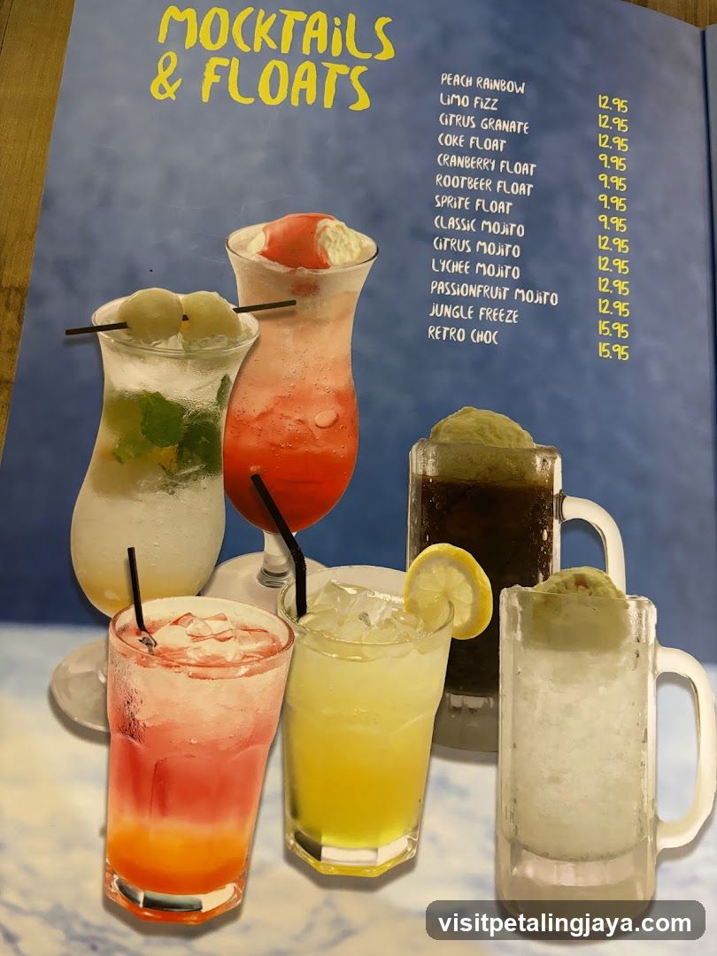 Mocktails & Floats Menu Page