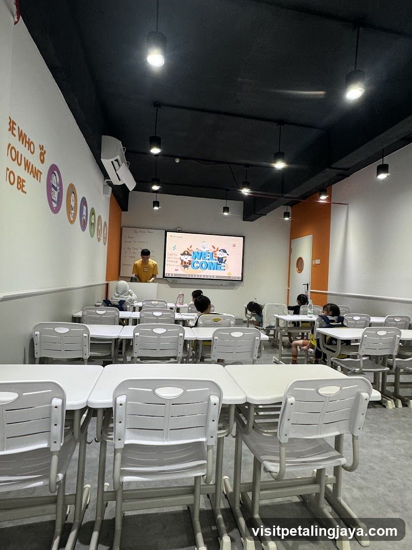 Classroom Interior with Students and Teacher