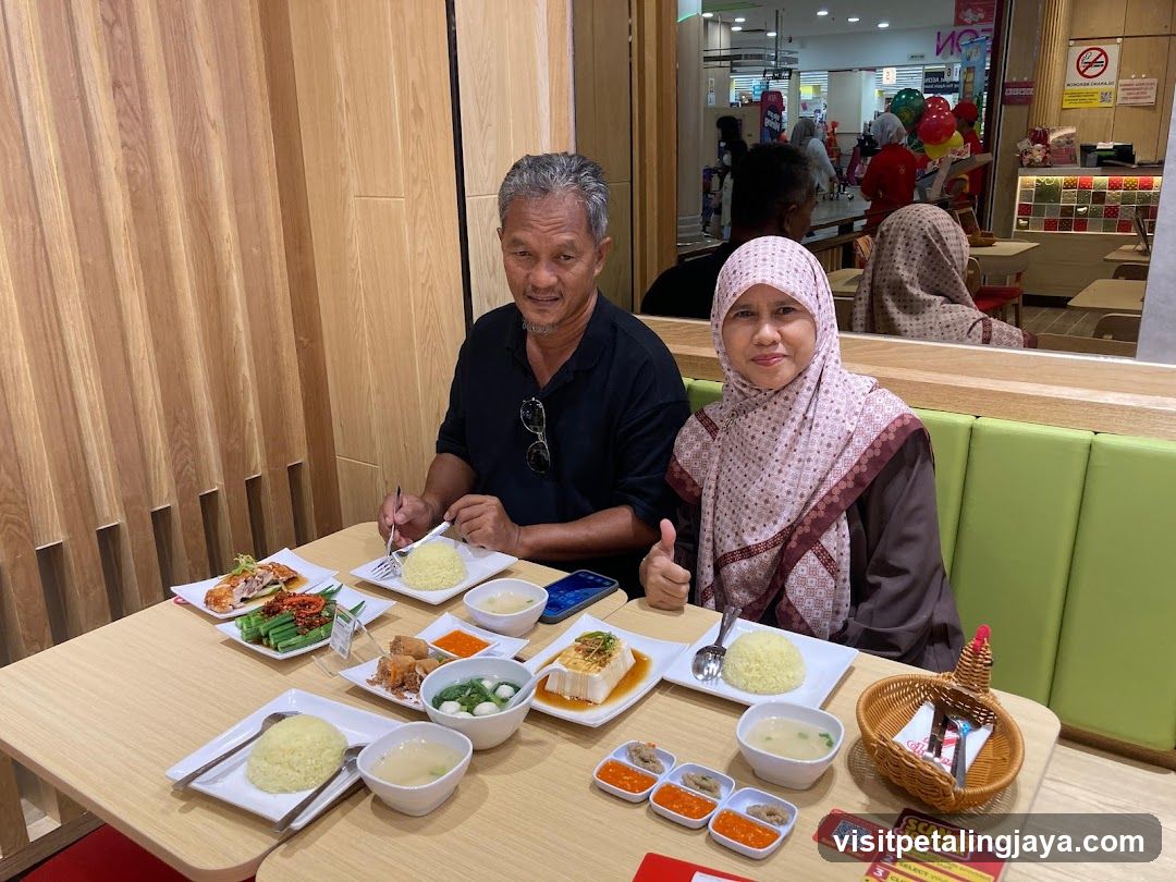 Dining at a casual eatery
