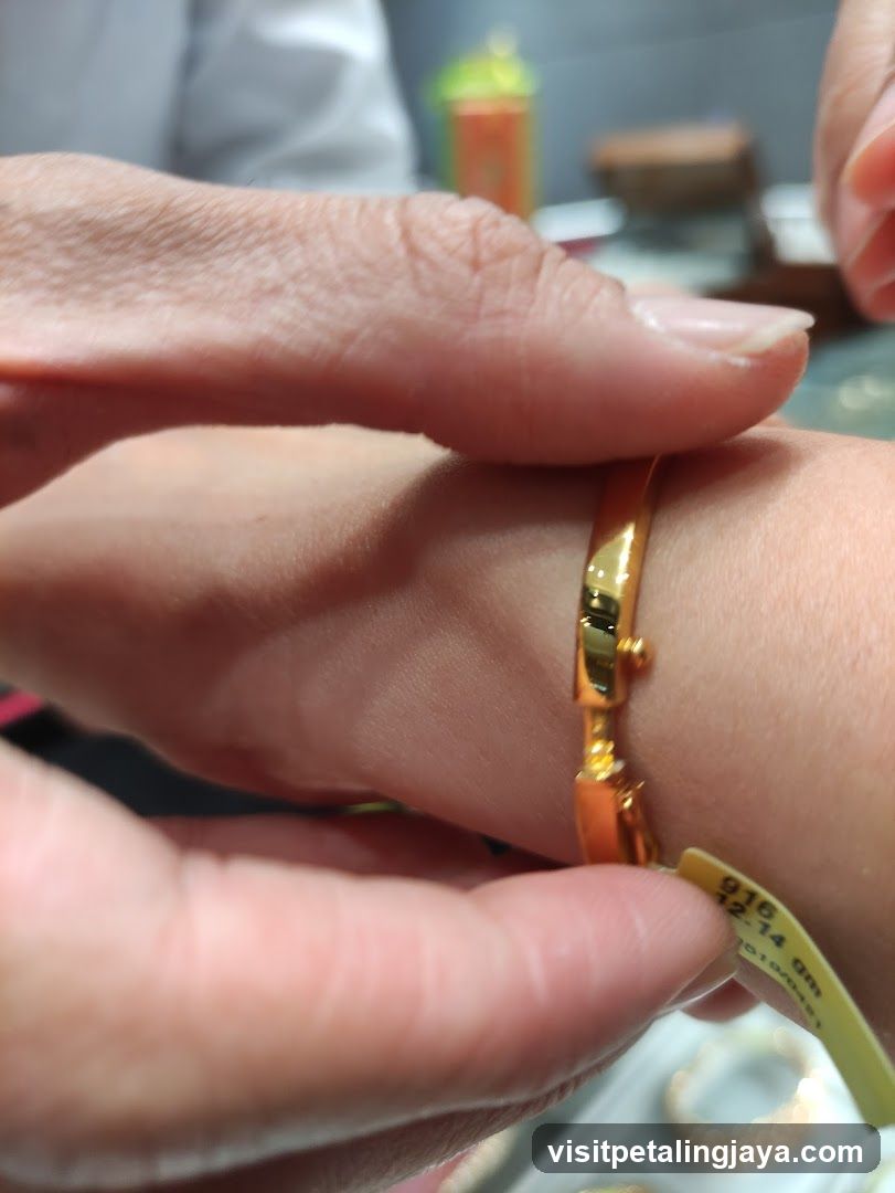 Gold Bracelet on Wrist