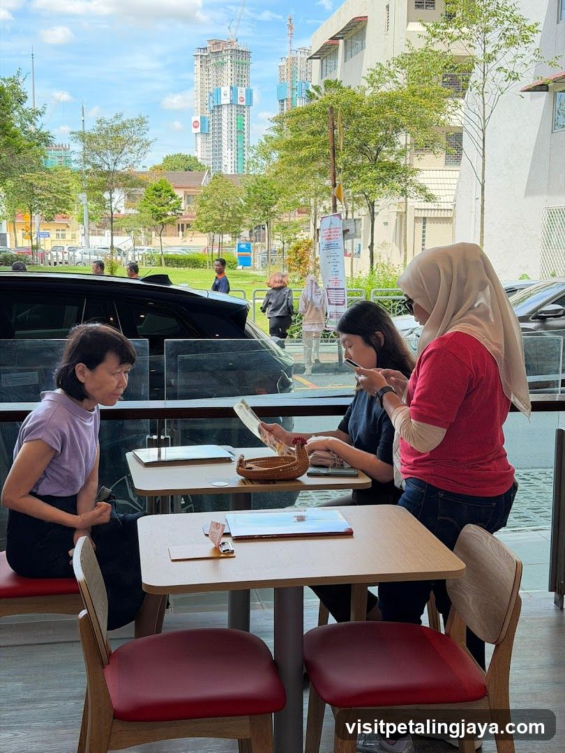 Customers at a cafe table