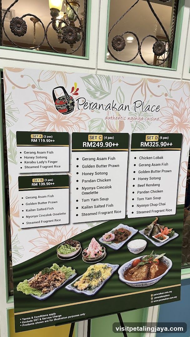 Peranakan Place Menu Board