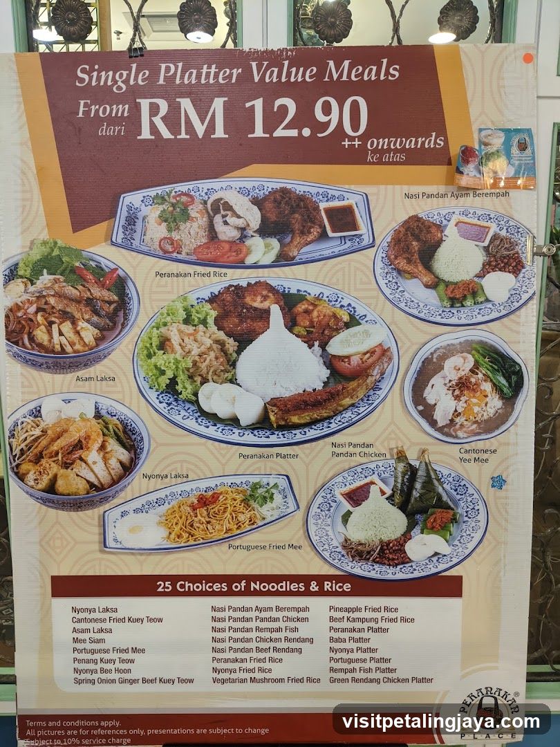 Single Platter Value Meals Menu Board
