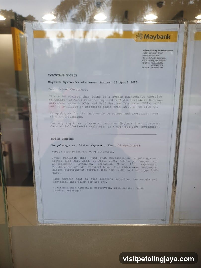 Maybank System Maintenance Notice