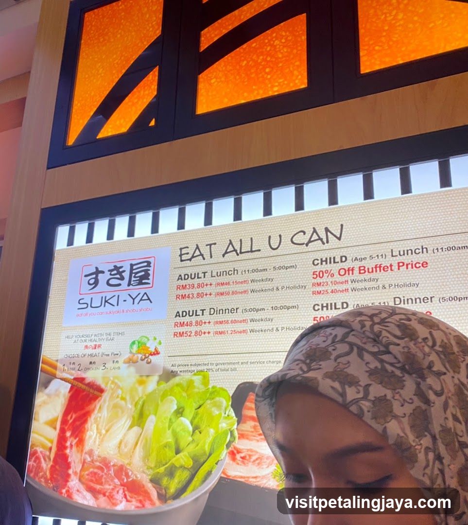 Suki-Ya Menu Board