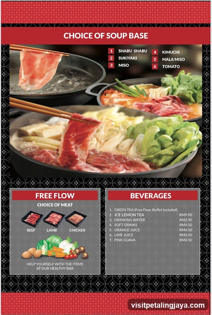 Choice of Soup Base Menu