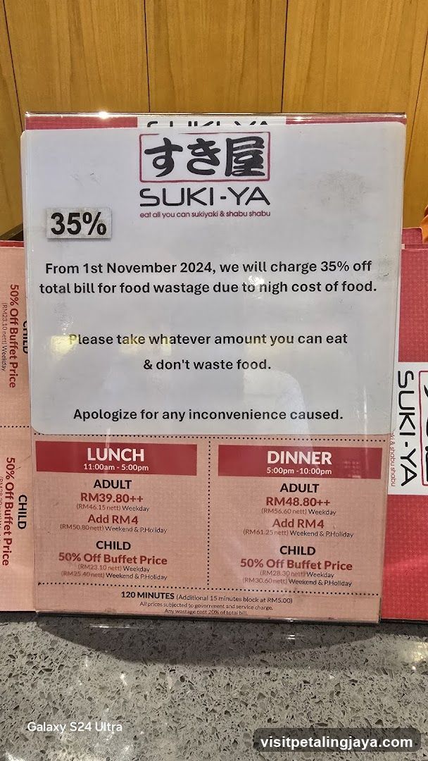 Suki-Ya Notice Board
