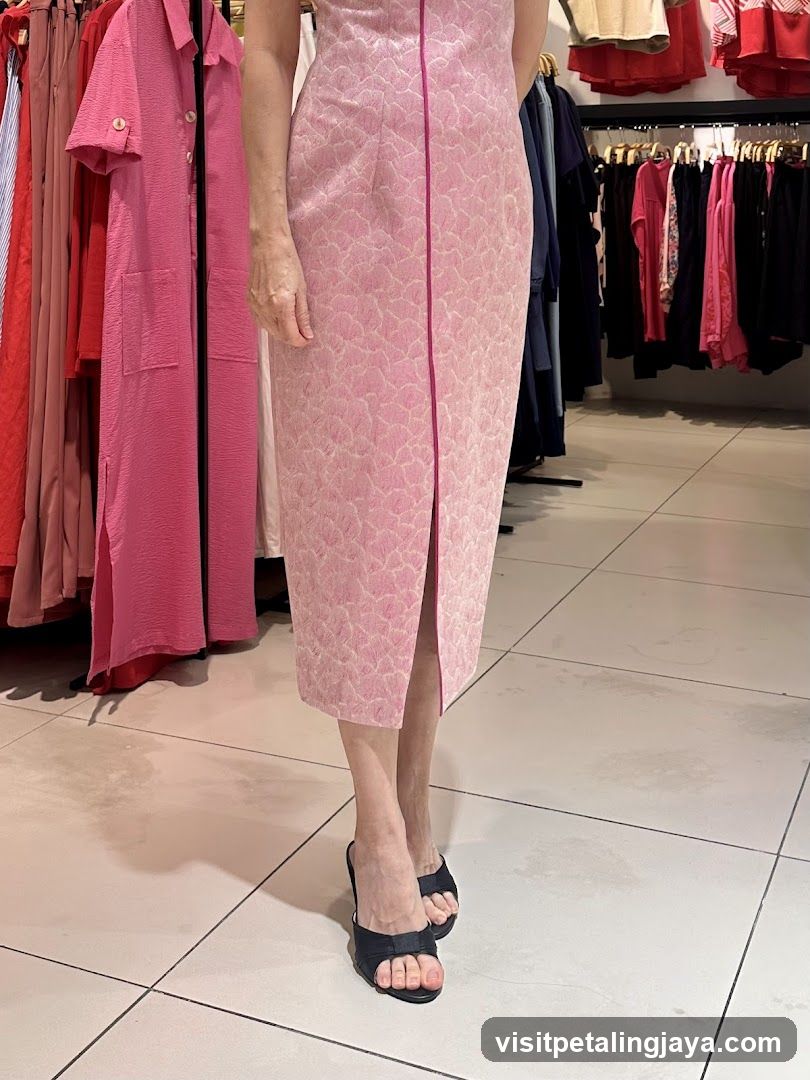 Pink Patterned Midi Skirt in Store