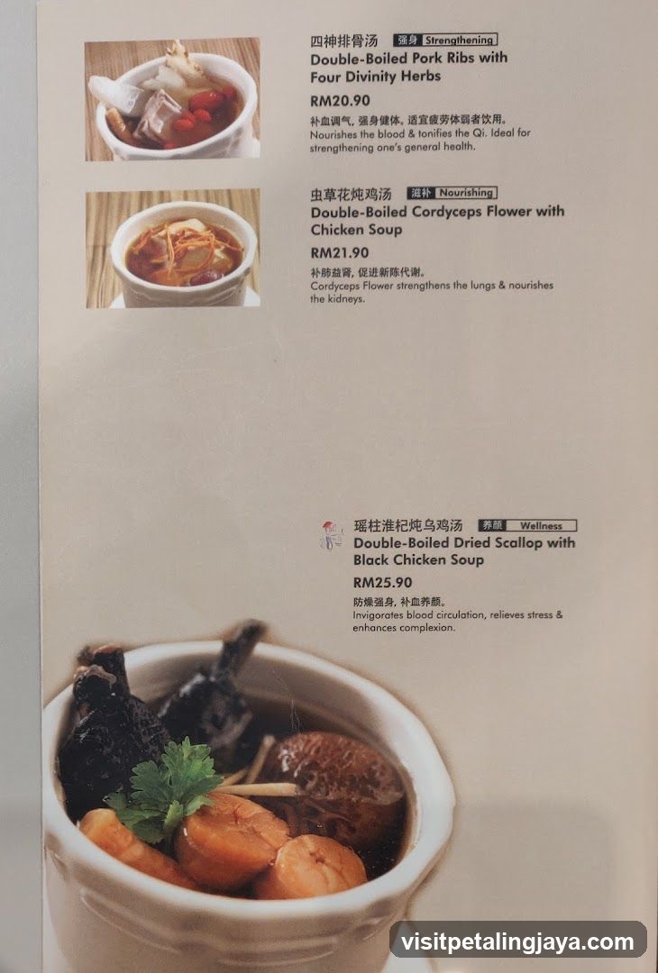 Herbal Soup Menu Page