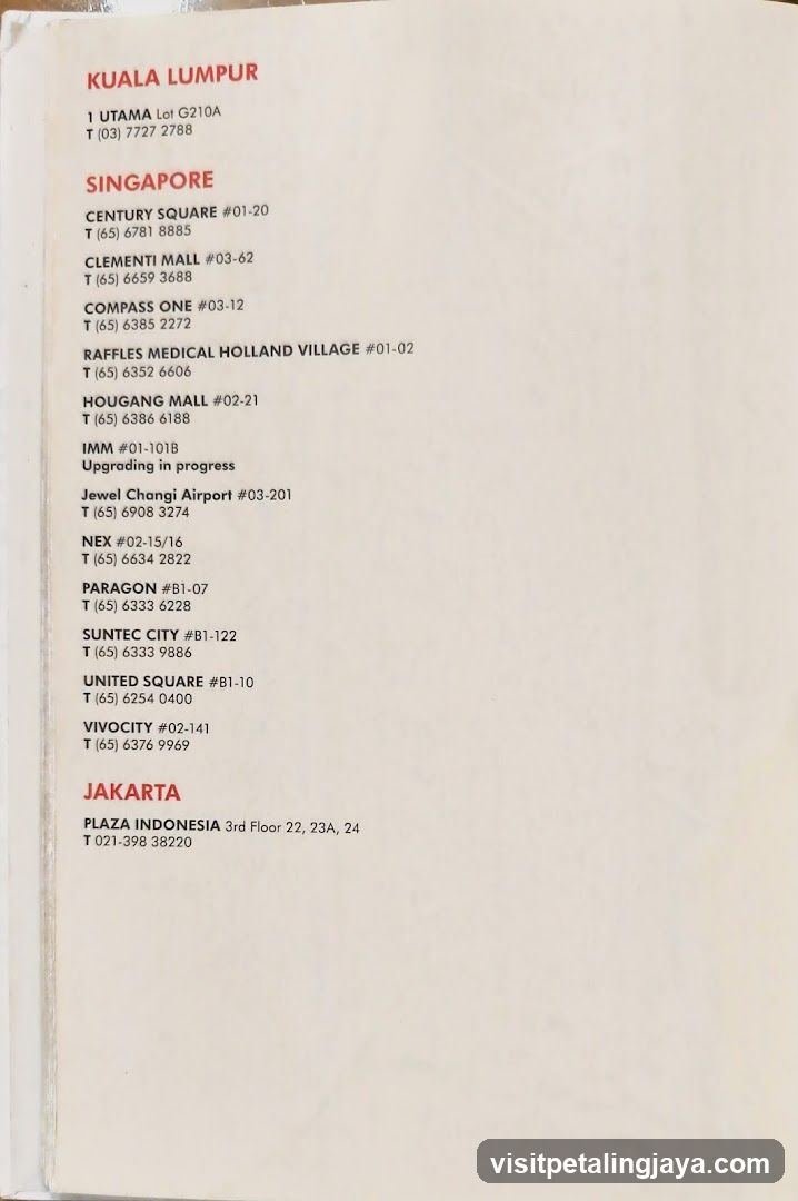Contact List - Kuala Lumpur, Singapore, Jakarta