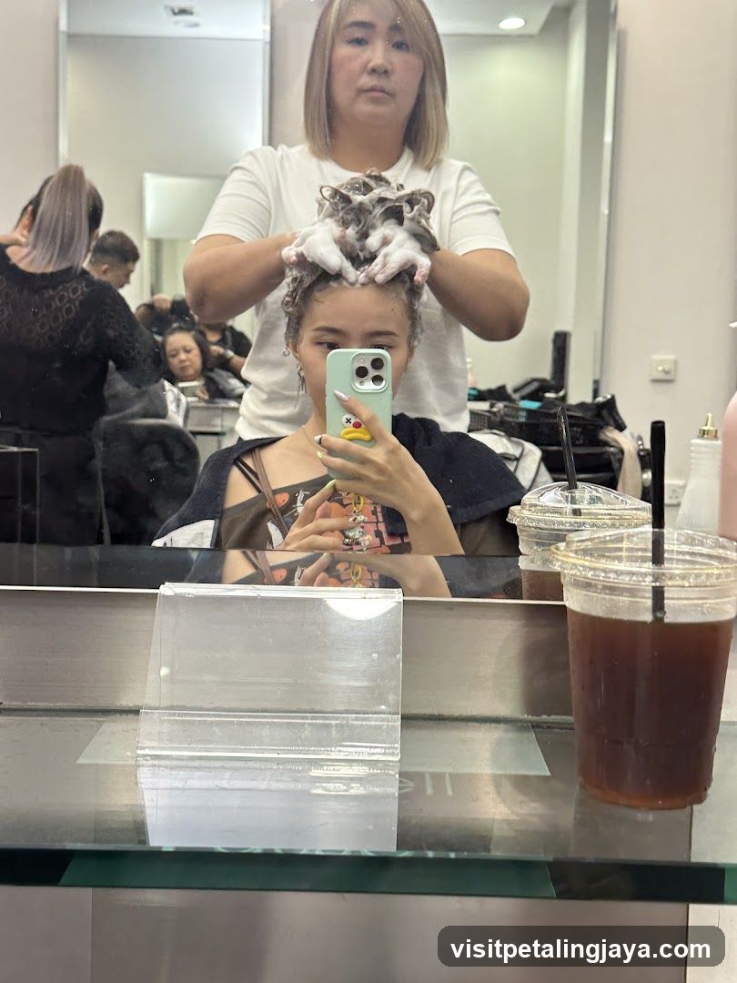 Hair Salon Interior with Selfie