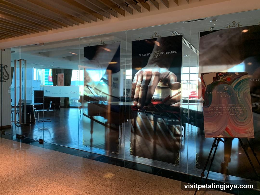 Glass Wall Display with Posters and Easel