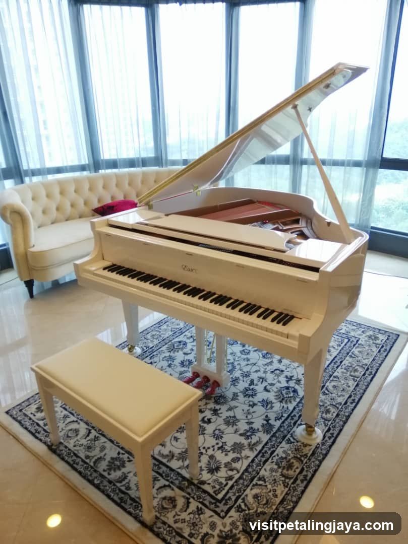 White Grand Piano in a Bright Room