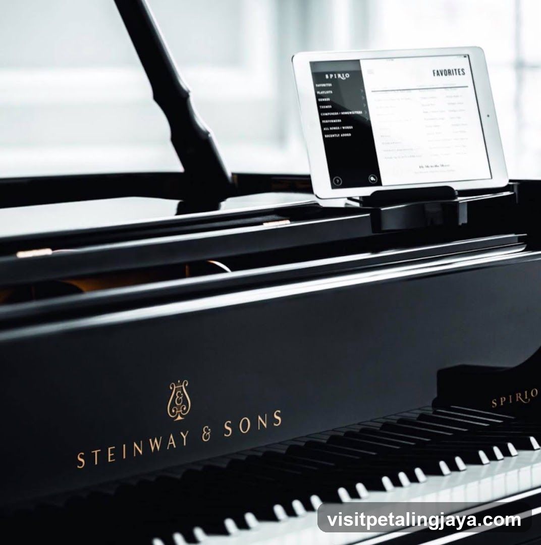 Steinway & Sons Piano with Tablet Display