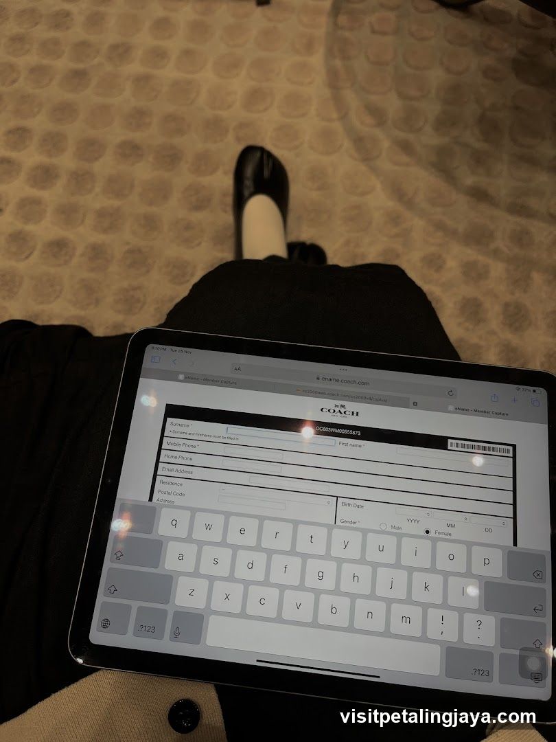 Coach Registration Form on Tablet