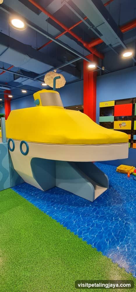 Playroom Interior with Submarine Slide