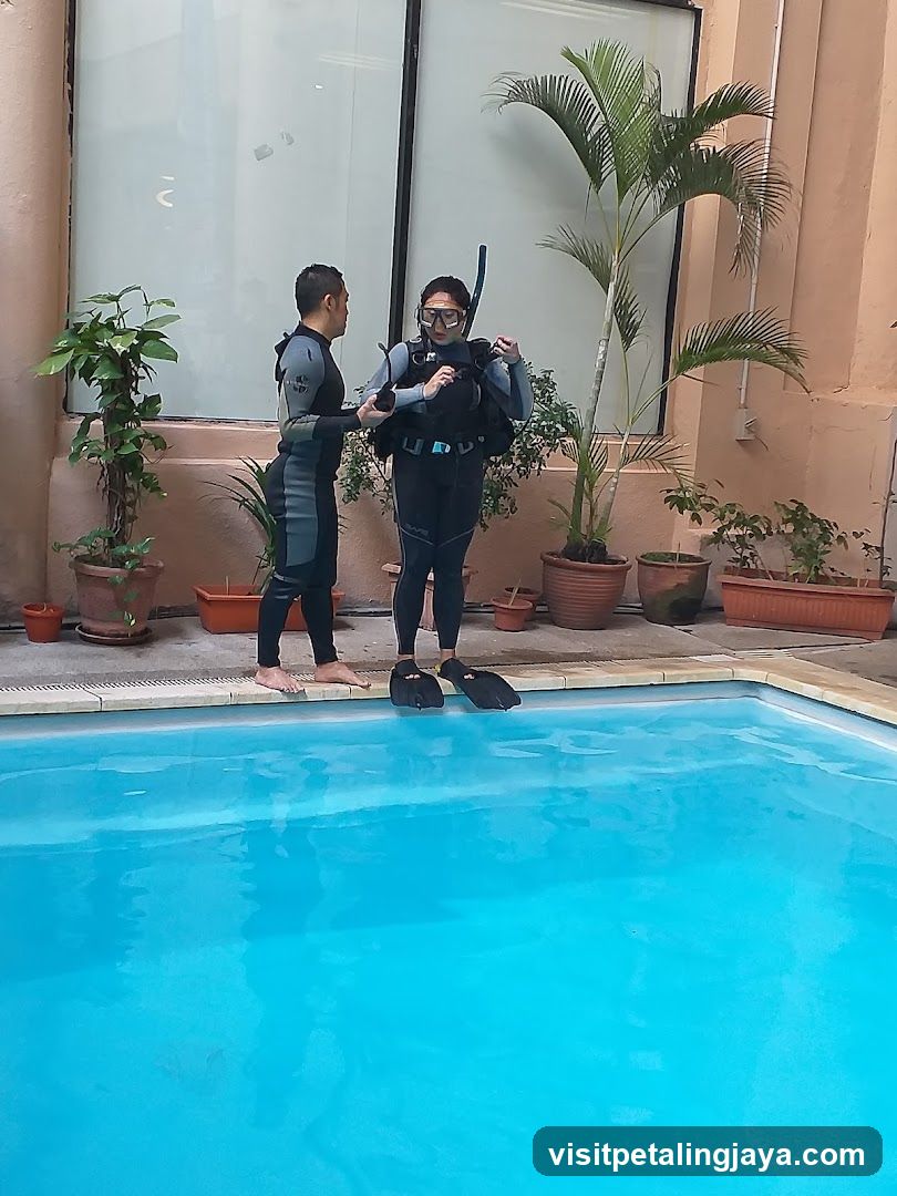 Scuba Diving Lesson by Poolside