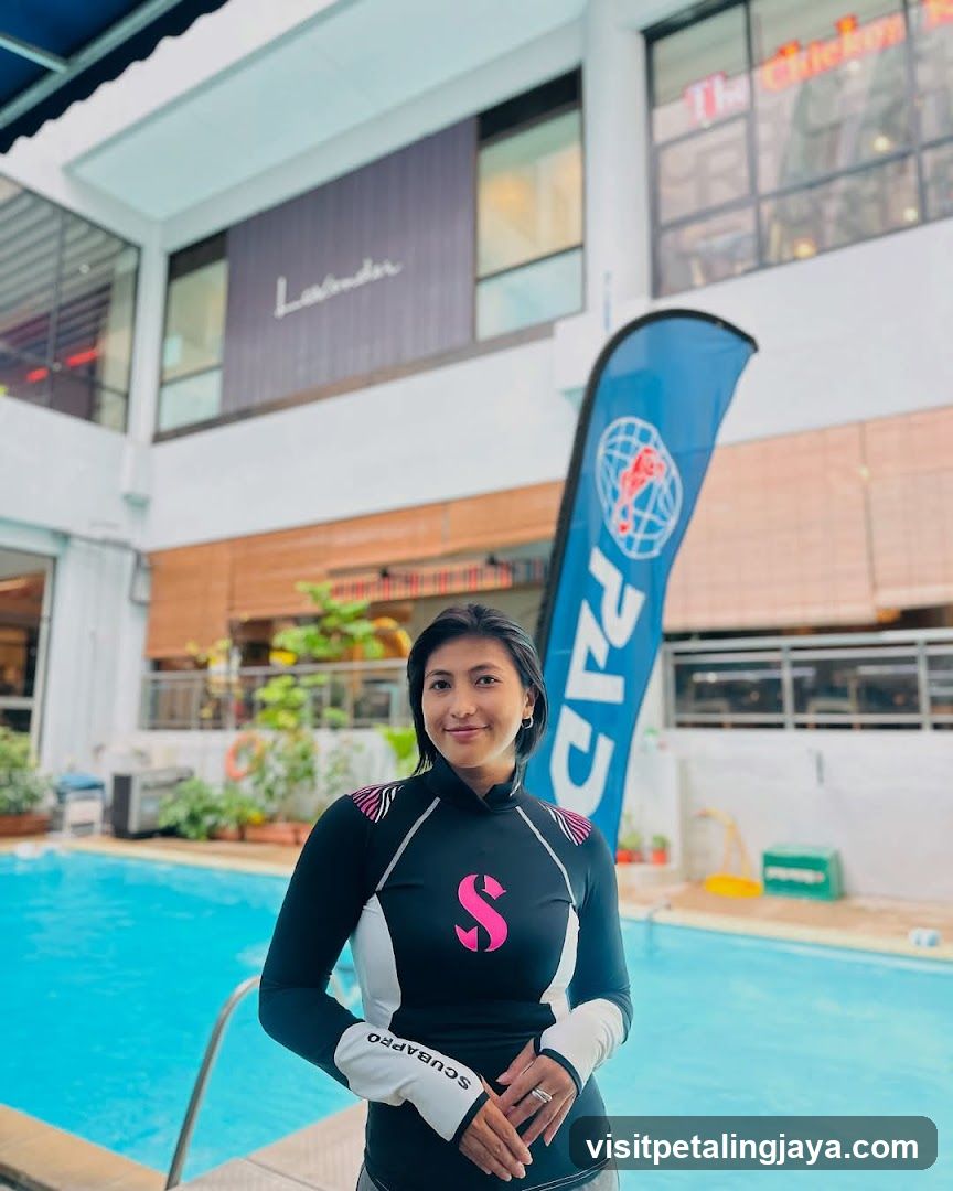 Scuba Diver by Poolside