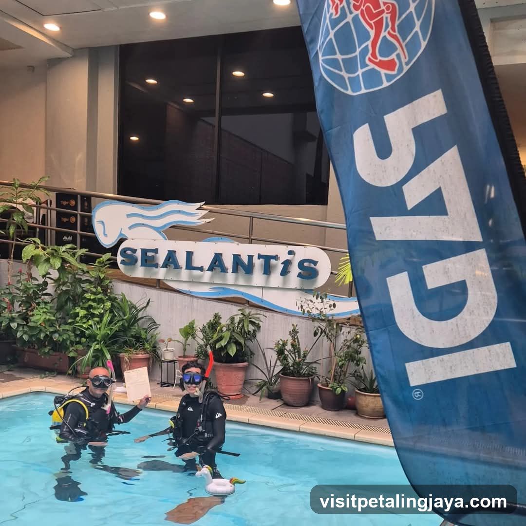 Divers in Pool with Sealantis Signage