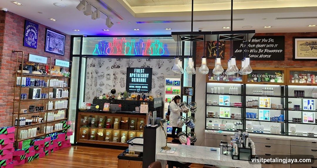 Interior of a skincare shop