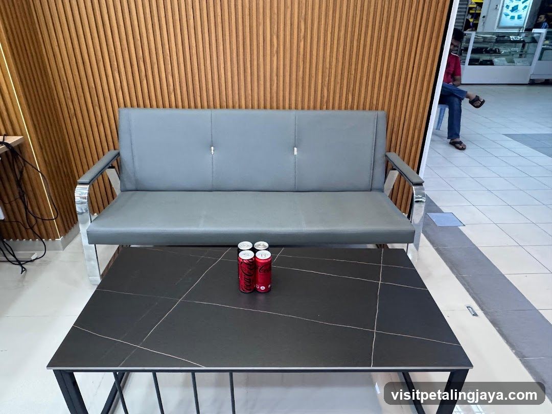 Sofa and Cans in Interior Space