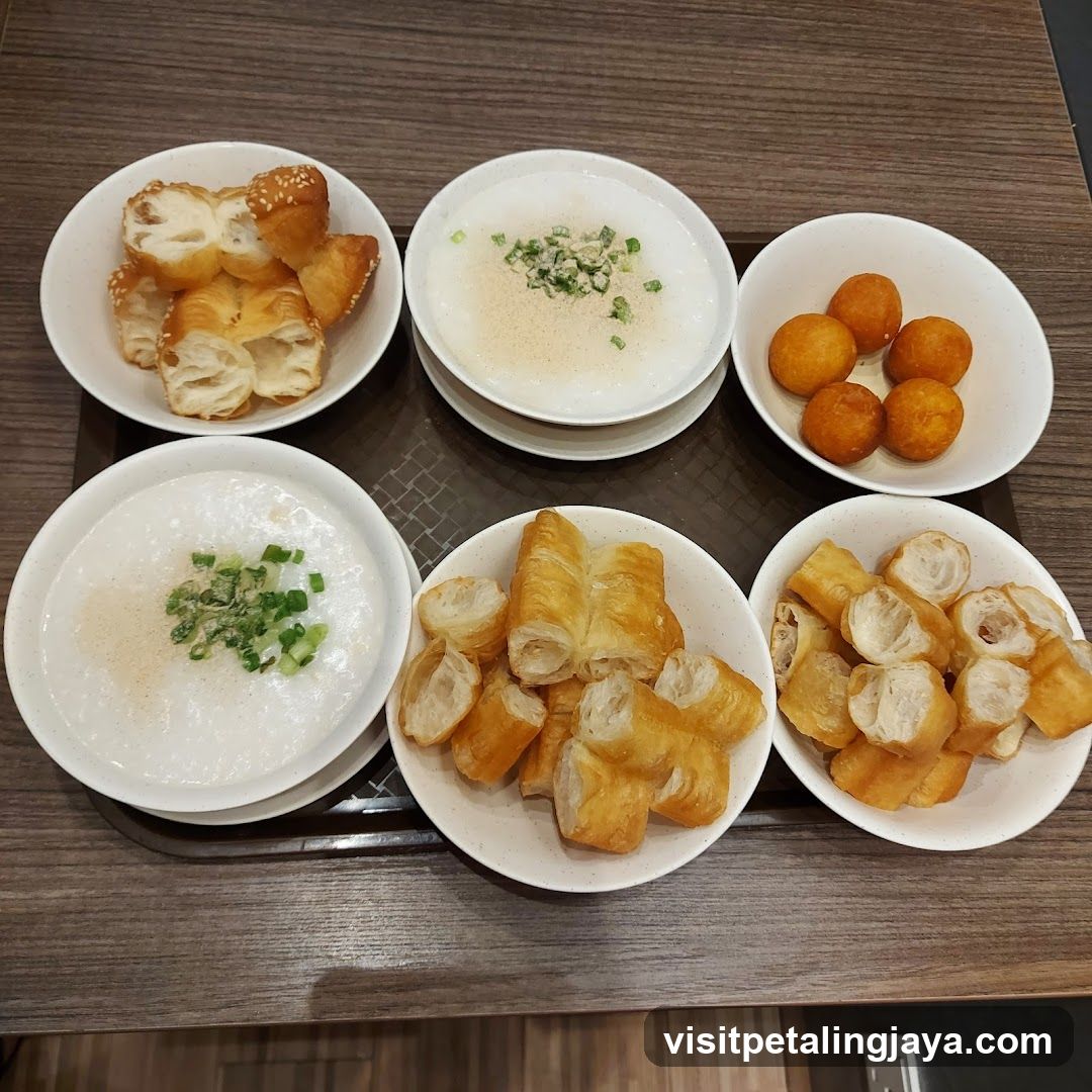Breakfast Tray with Soy Milk, Fried Dough, and Donuts
