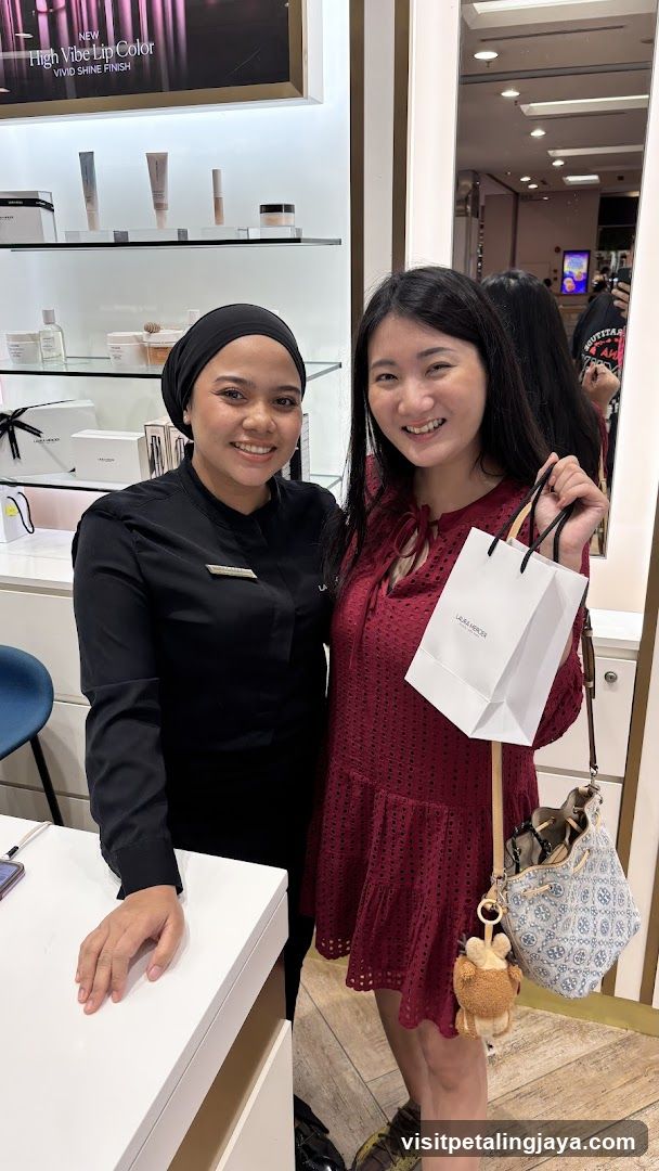 Beauty Store Interior with Staff and Customer