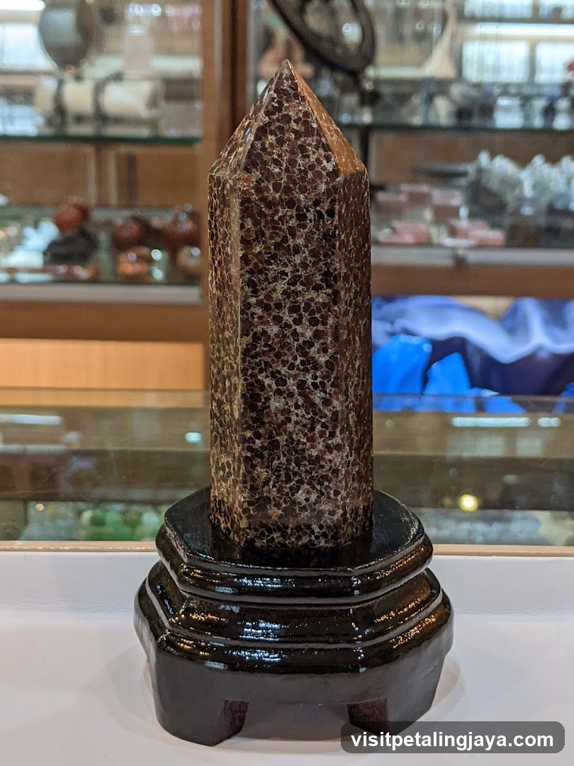 Obsidian Crystal Point Display