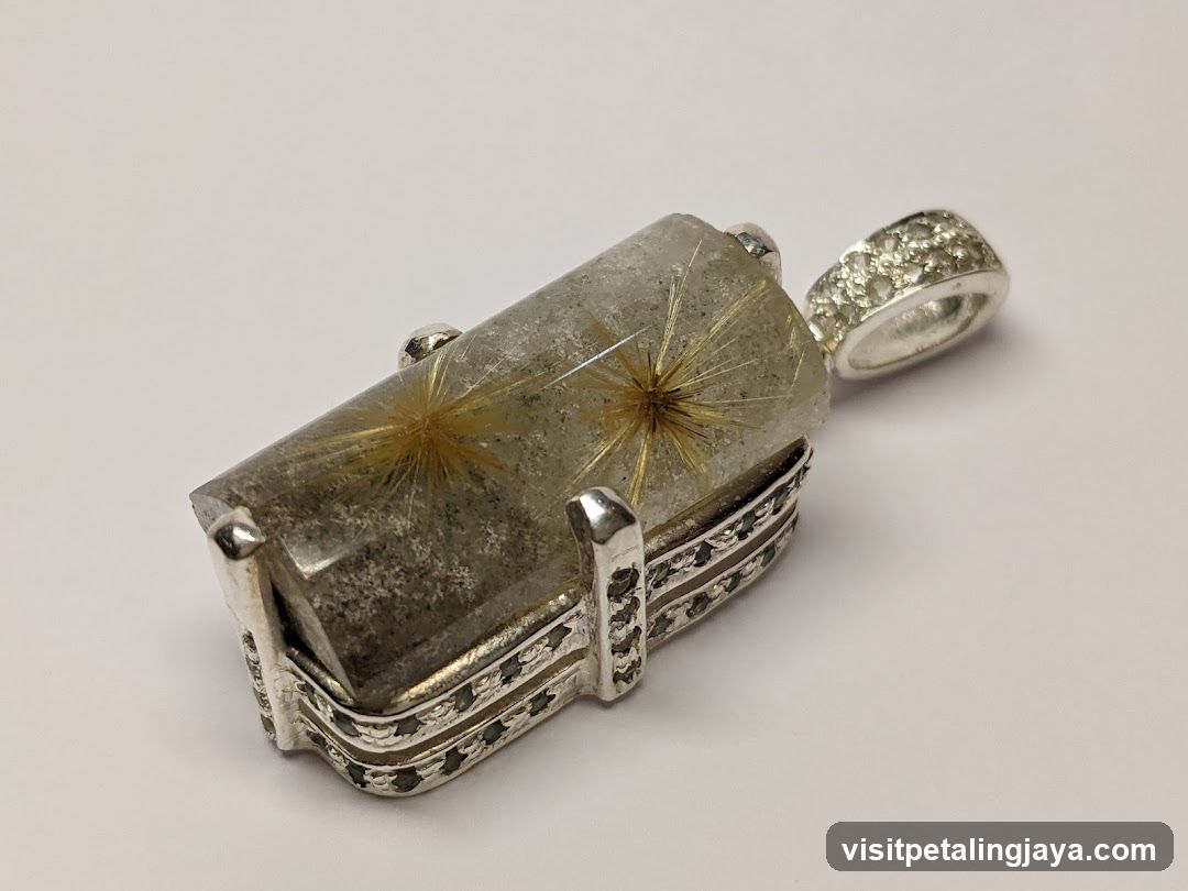 Silver Pendant with Rutile Quartz