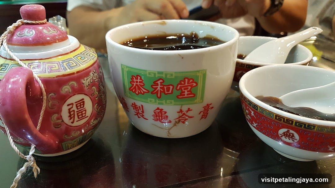 Cup of soup with tea set