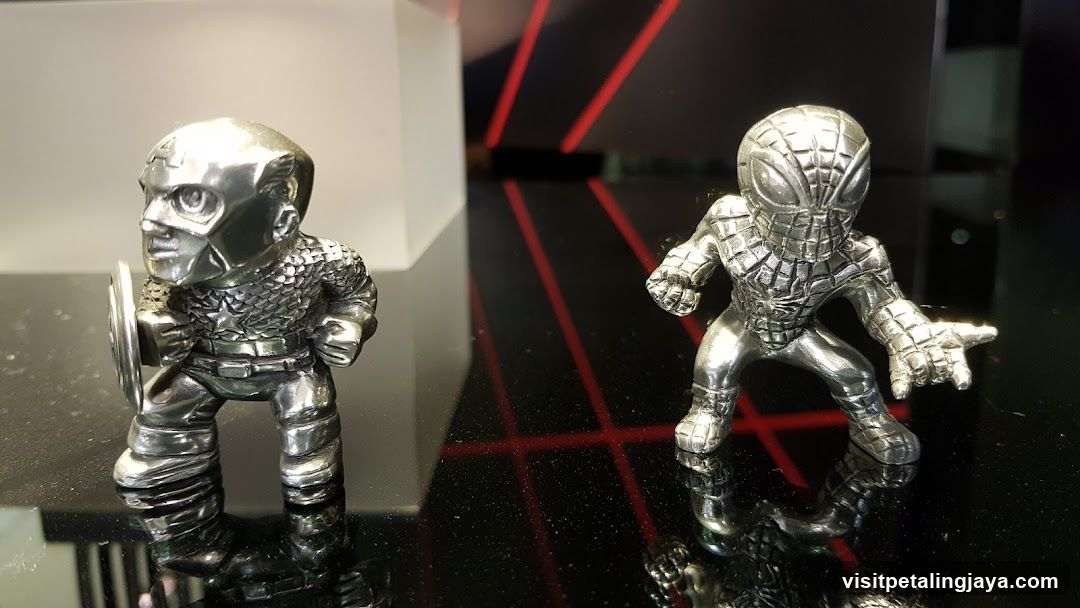 Silver Marvel Figures Display