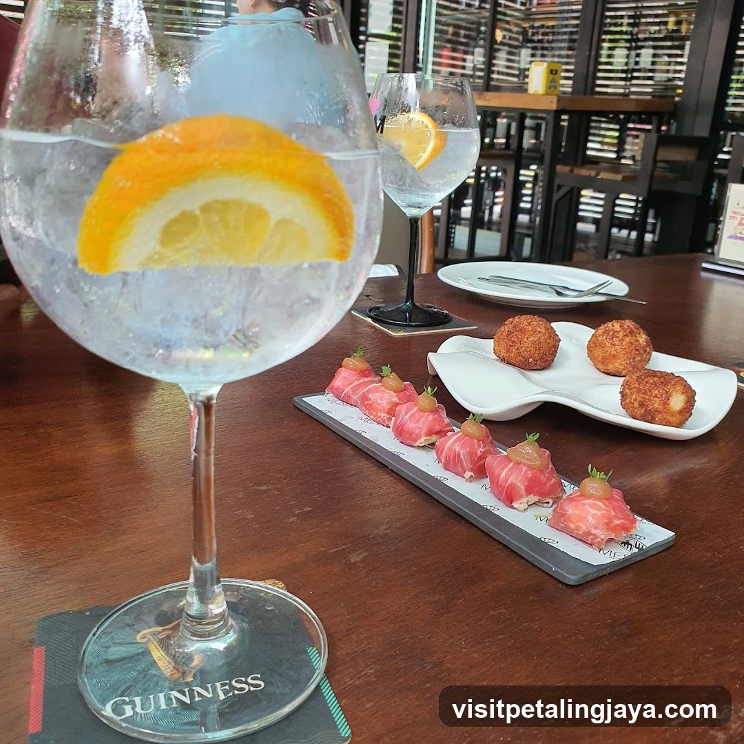 Gin and Appetizers at a Restaurant