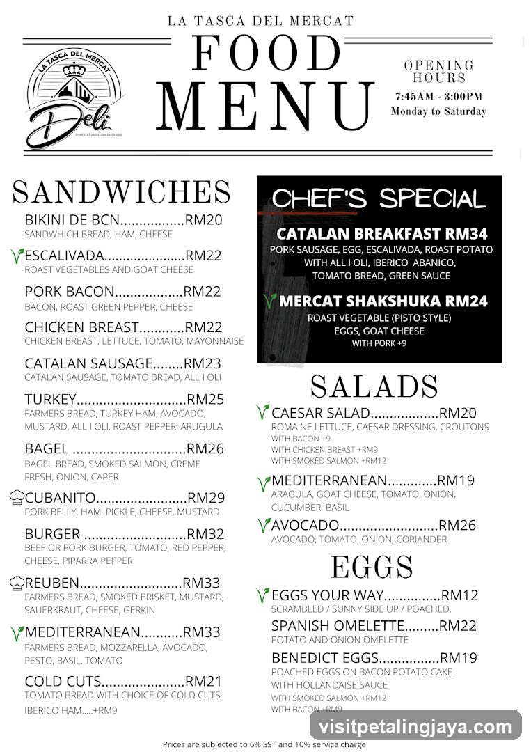 La Tasca del Mercat Food Menu
