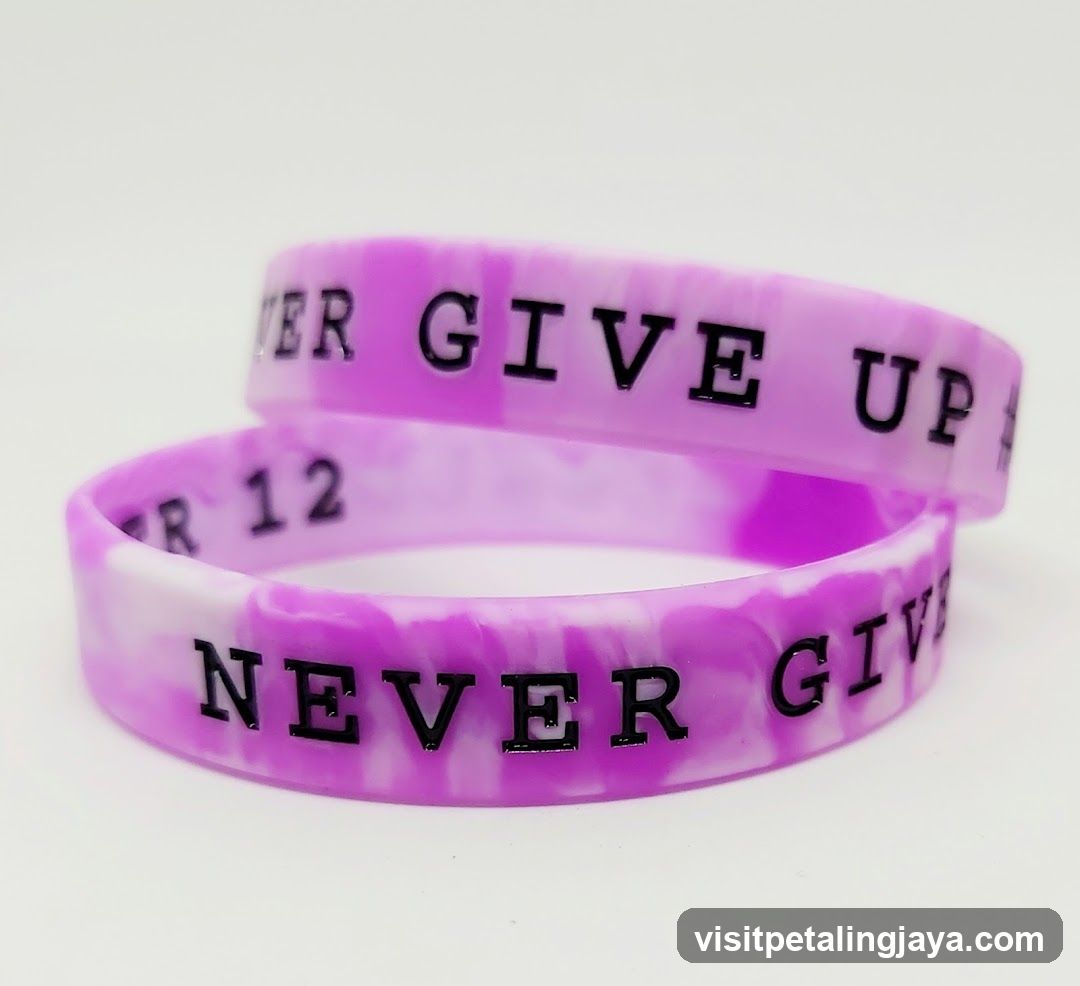 Purple Wristbands with Inspirational Text