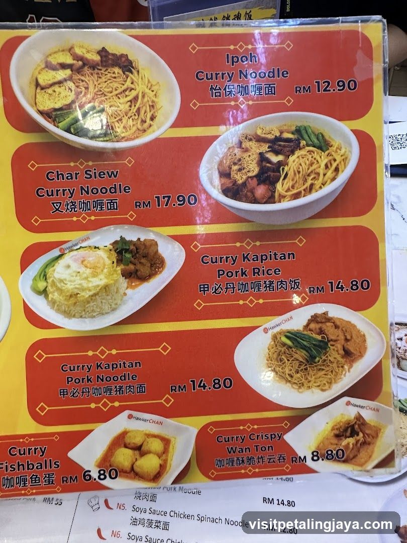 Curry Noodle & Rice Menu
