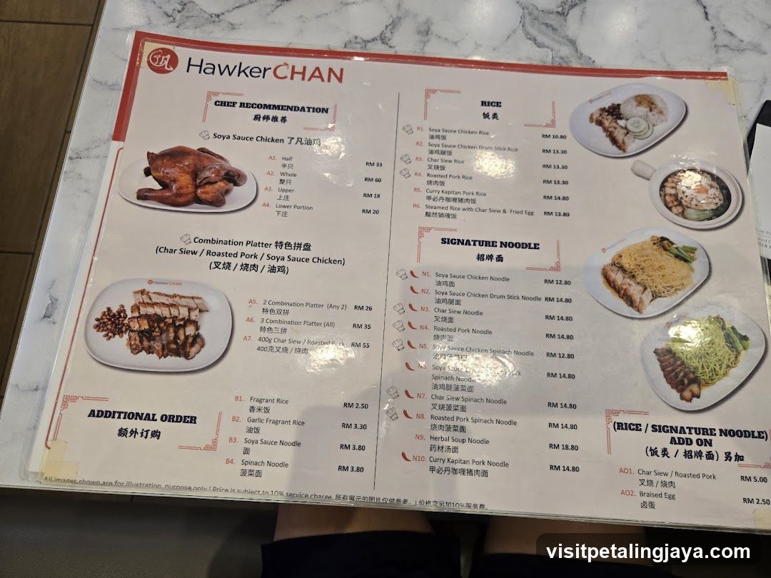 Hawker Chan Menu