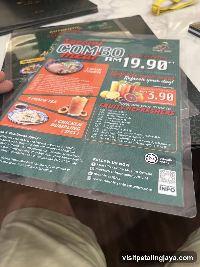 Special Combo Meal Menu