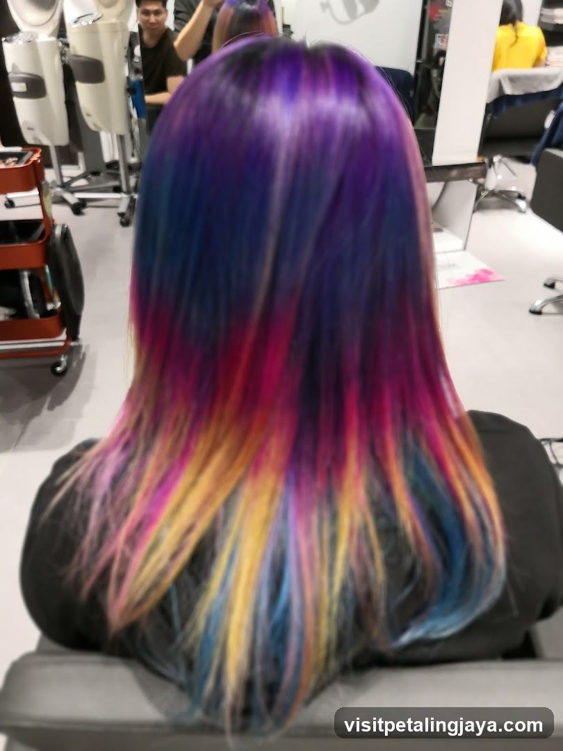 Rainbow Hair at Salon