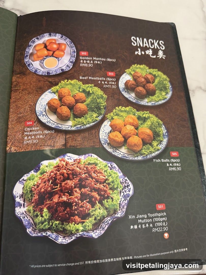 Snacks Menu Page