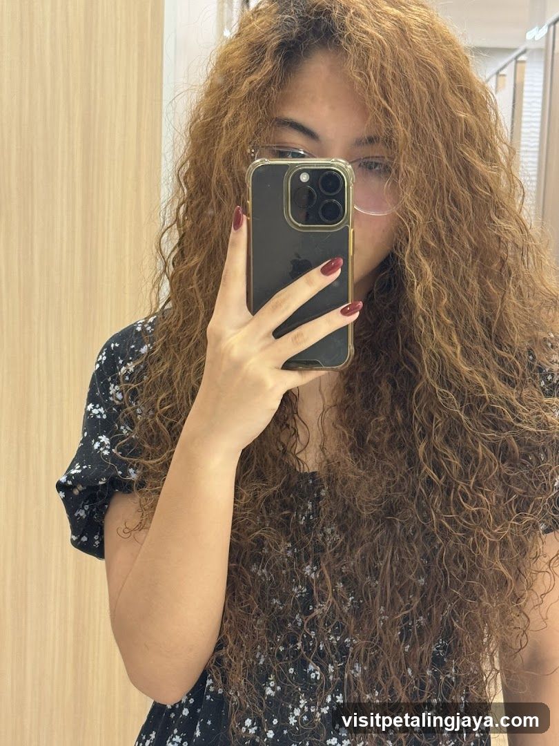 Selfie with curly hair
