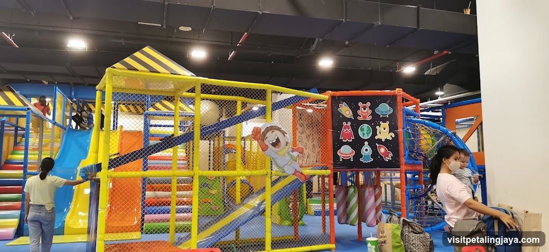 Indoor Play Area with Colorful Obstacle Course