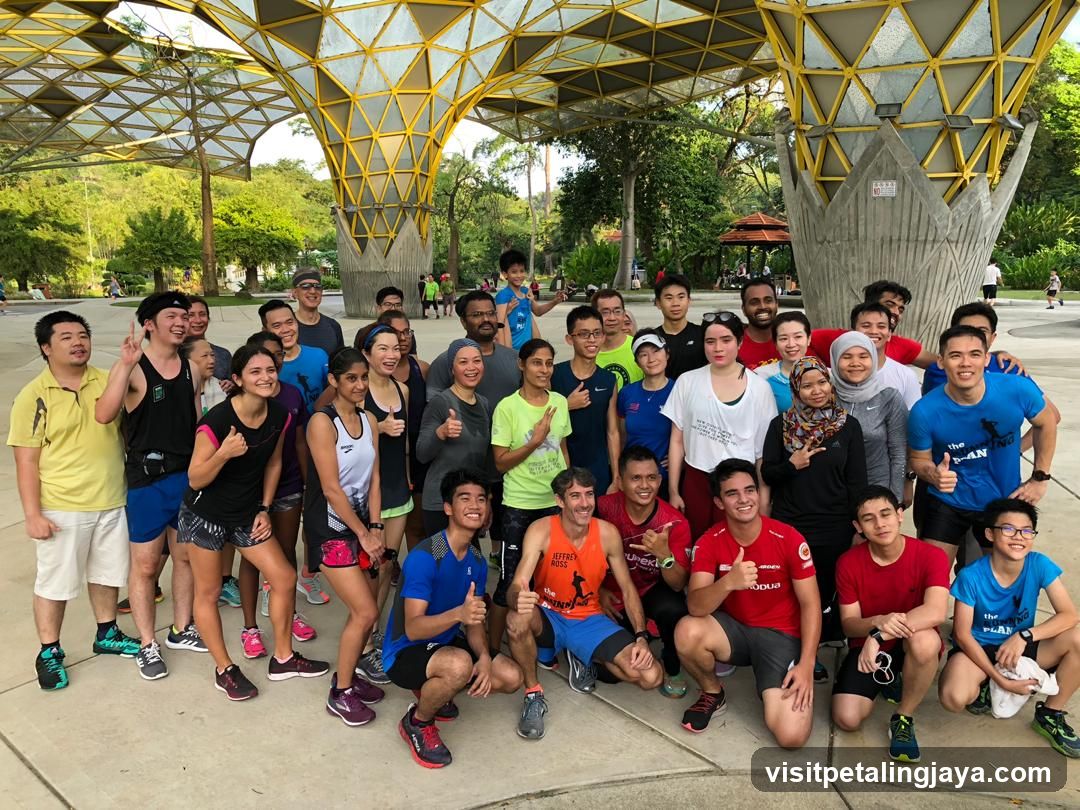 Group of Runners at Park Entrance