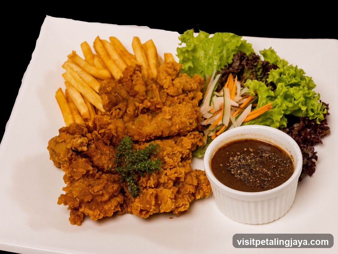 Fried Chicken Meal with Fries and Salad