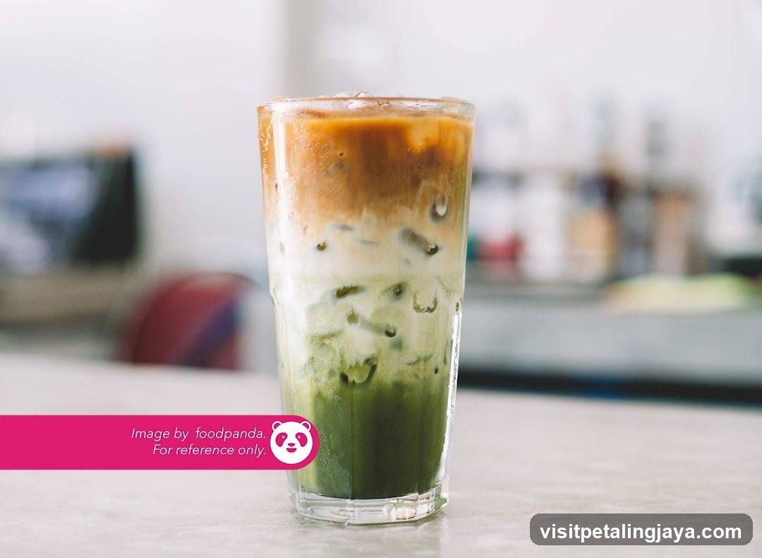 Matcha Latte with Ice Cubes