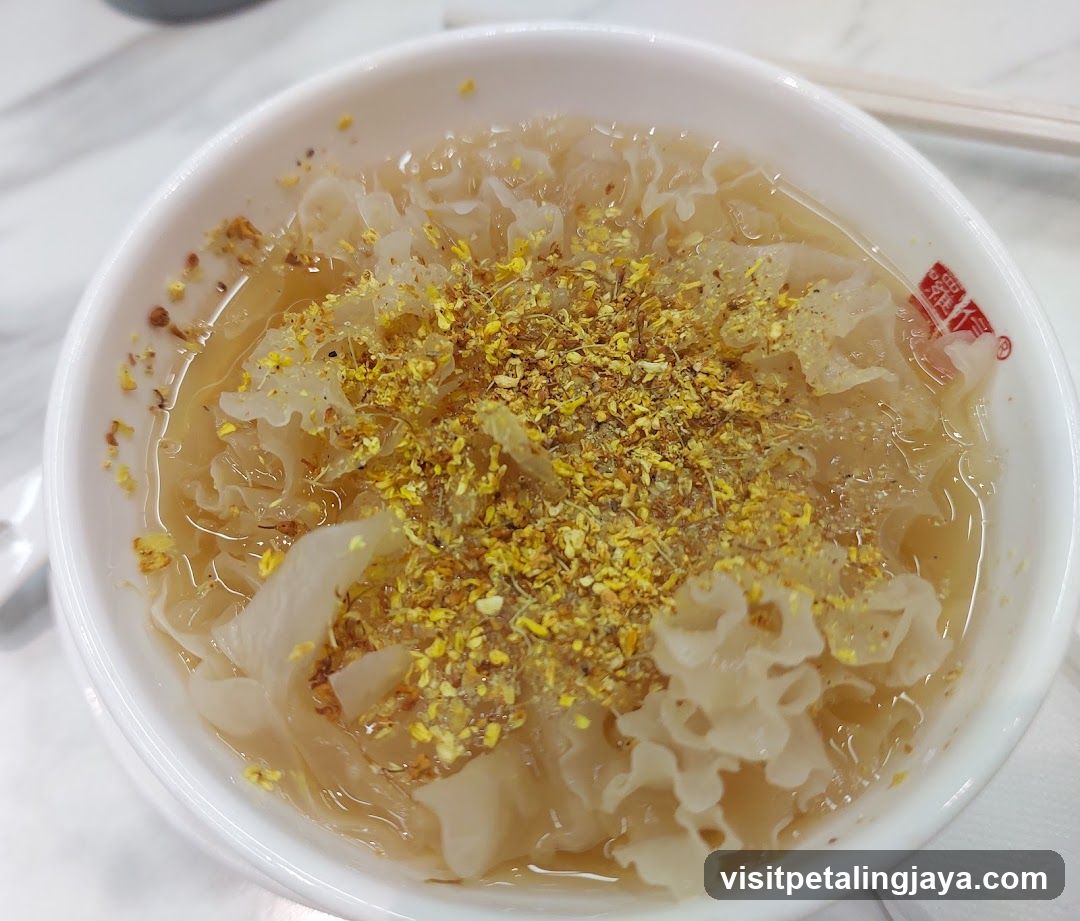 Bowl of Osmanthus Jelly with Sesame Seeds