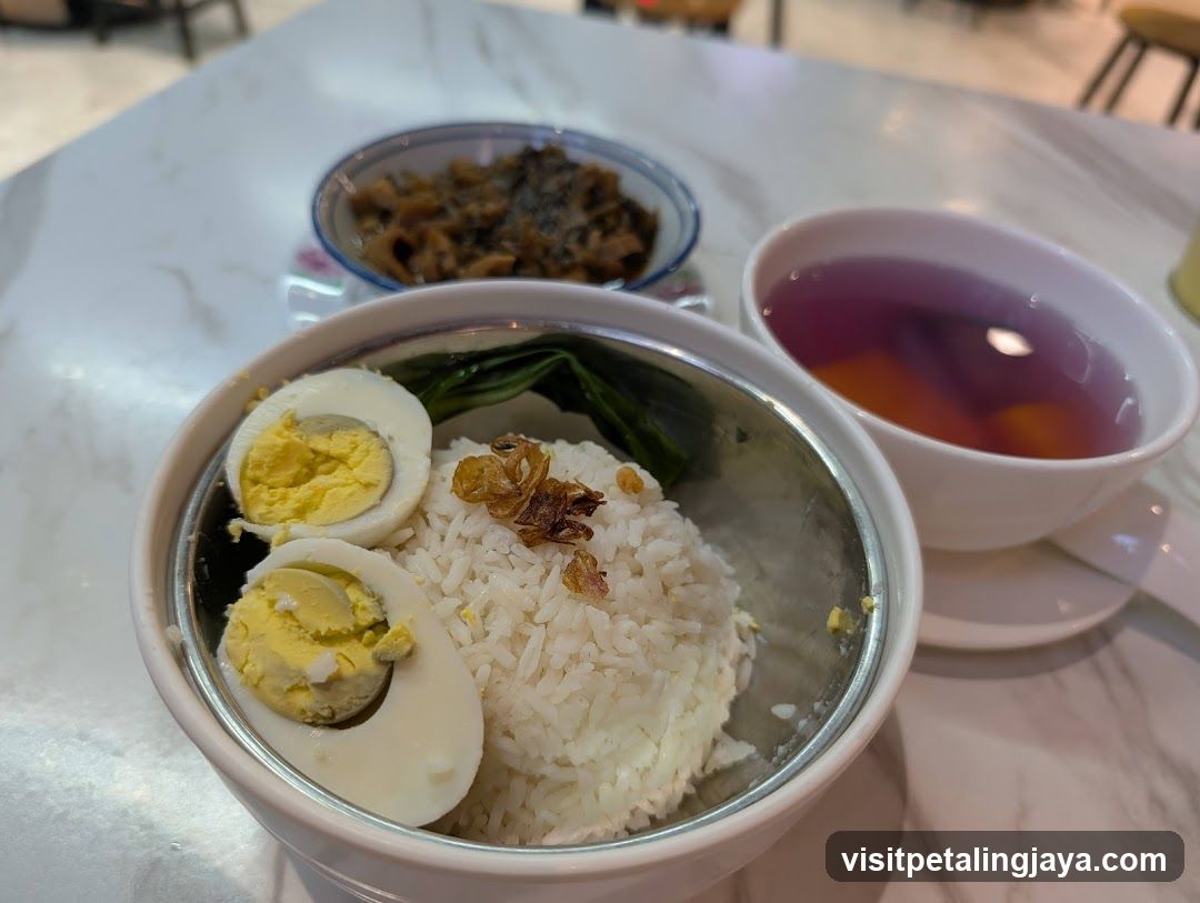 Bowl of Rice with Egg and Side Dishes