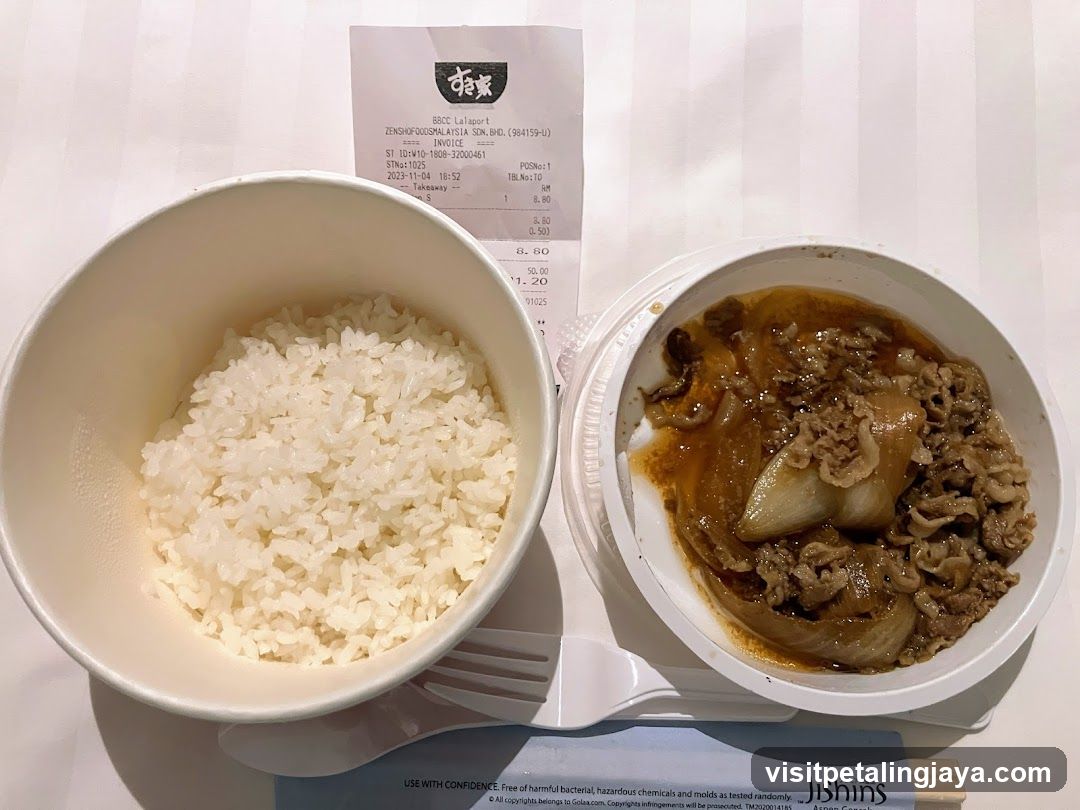 Bento Box Meal with Receipt